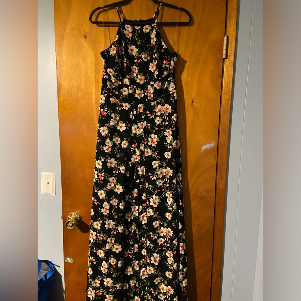 Floral black romper
